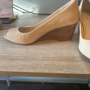 Cole Haan peep toe wedges